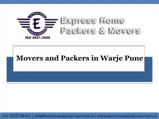 Movers and Packers in Warje Pune | Express Home Movers and P