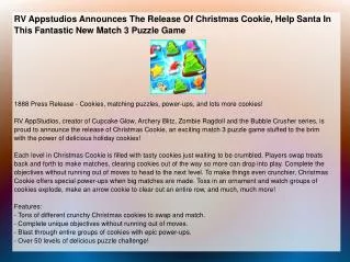 RV Appstudios Announces The Release Of Christmas Cookie