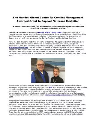 The Mandell Gisnet Center for Conflict Management