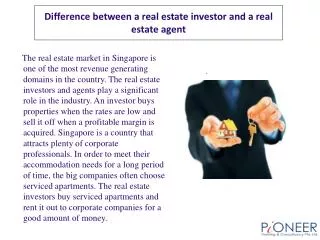 Difference between a real estate investor and a real estate