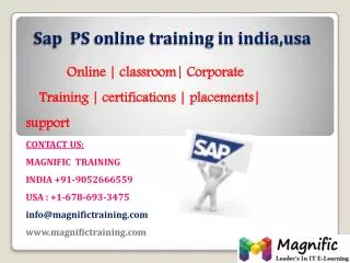 Sap PS Online Training in India,Usa