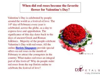 When did red roses become the favorite flower for Valentine'