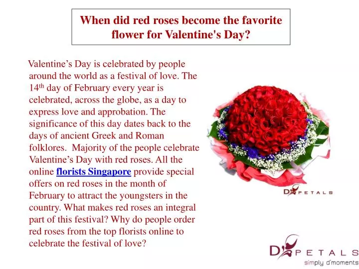when did red roses become the favorite flower for valentine s day