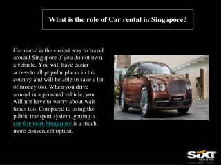 What is the role of Car rental in Singapore?