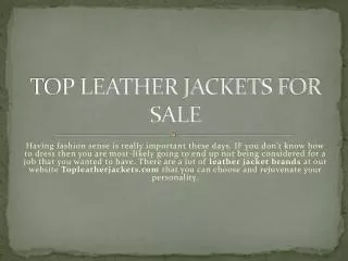 Top leather jackets for sale
