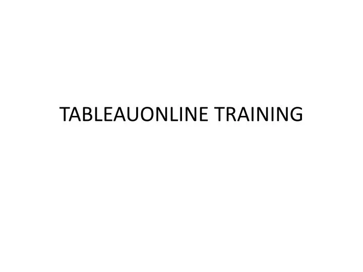 tableauonline training