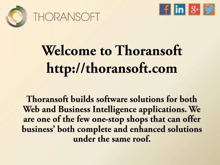 welcome to thoransoft http thoransoft com