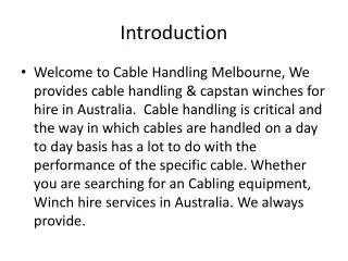 Cable Handling Melbourne