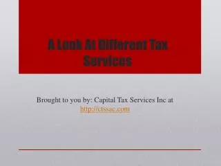 A Look At Different Tax Services