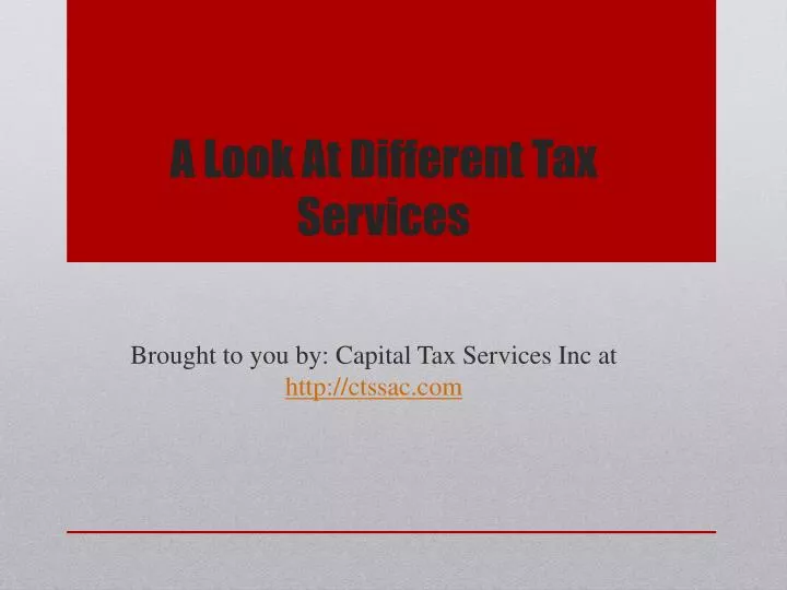 a look at different tax services