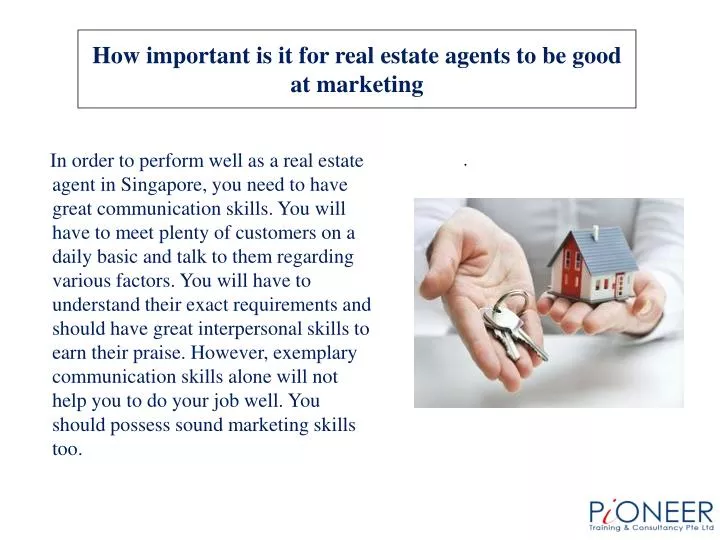 how important is it for real estate agents to be good at marketing