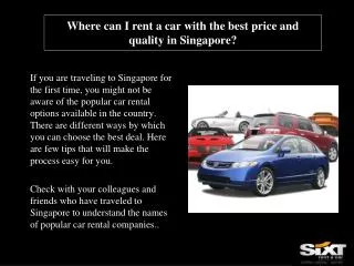 Where can I rent a car with the best price and quality in Si