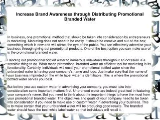Increase Brand Awareness through Distributing
