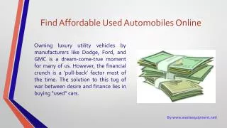 Find affordable used automobiles online