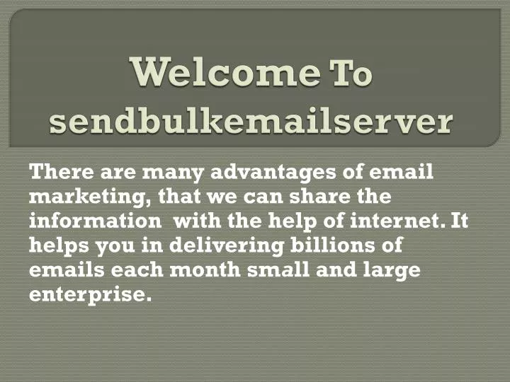 welcome to sendbulkemailserver