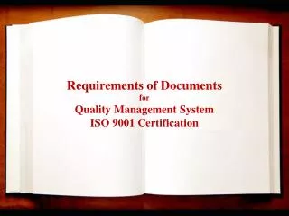 Documents Requirements for Quality System Certification