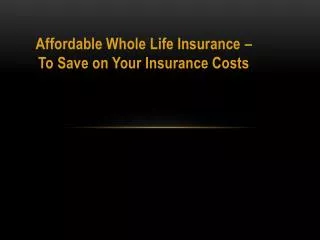 Single Premium Life Insurance - A Set Premium Level for the