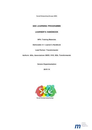 Social Business Training Learners - Handbook