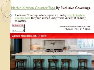 Marble kitchen counter tops by Exclusive Coverings.
