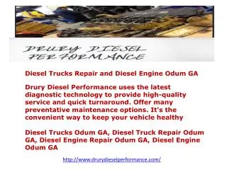 Diesel Trucks Repair and Diesel Engine Odum GA