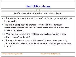 An Efficient Process about best mba colleges