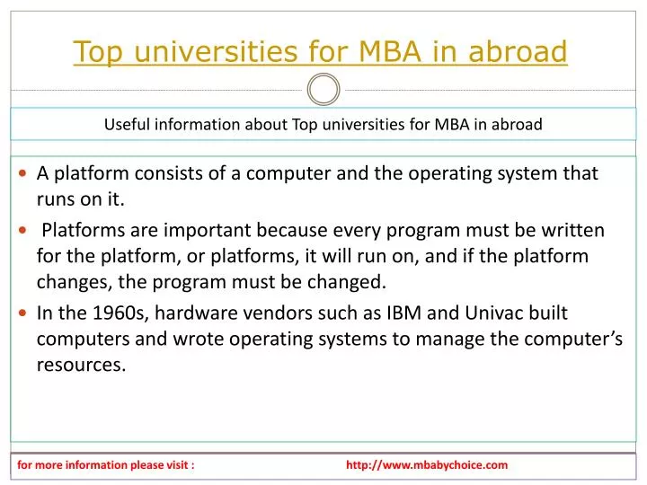 top universities for mba in abroad