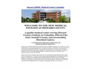 Doctors MPHC Medical Center Columbia
