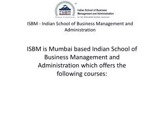 ISBM MBA Degree Mumbai Courses Reviews