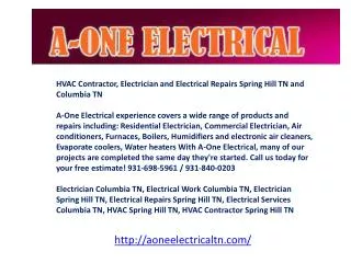 HVAC Contractor, Electrician and Electrical Repairs Spring H