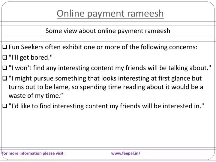 online payment rameesh