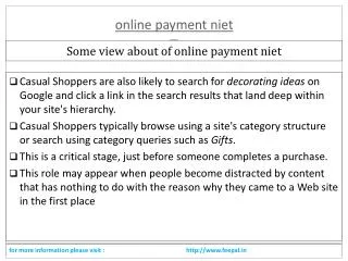 A best way to submitted online payment niet