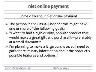 it is some legal points about niet online payment