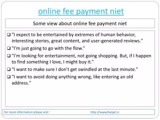 most wonderful issue about online fee payment niet