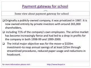 Importance rules of payment gateway for school