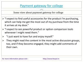 New update about payment gateway for college