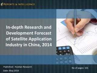 Forecast of Satellite Application Industry in China, 2014