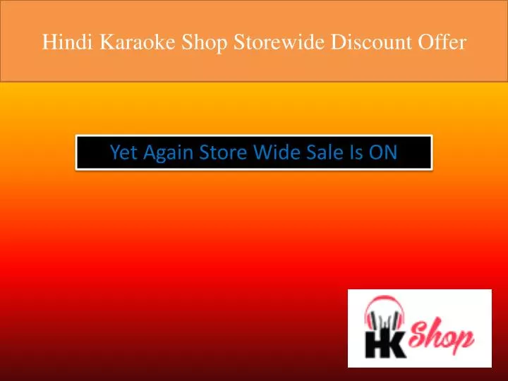 hindi karaoke shop storewide discount offer