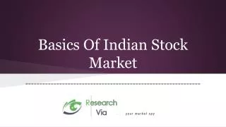 Basics Of Indian Stock Market