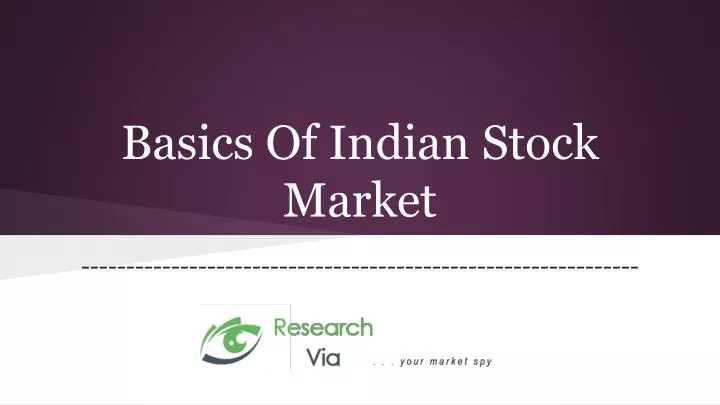 basics of indian stock market