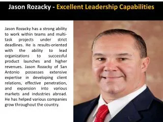 Jason Rozacky - Natural Leadership Qualities