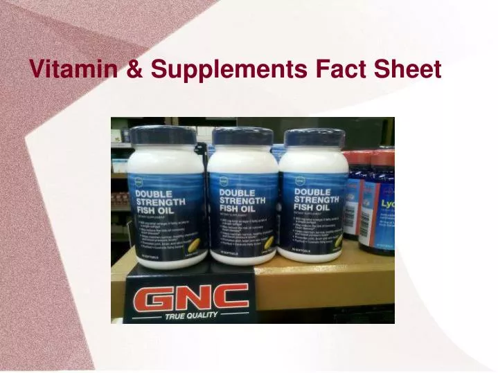 vitamin supplements fact sheet