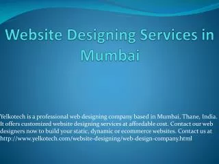 Website Designing Services in Mumbai