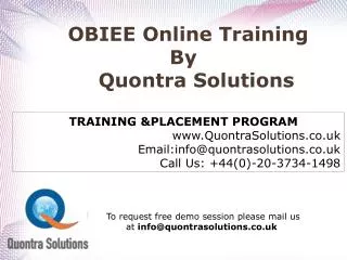 Oracle 12C Online Training by Quontra Solutions