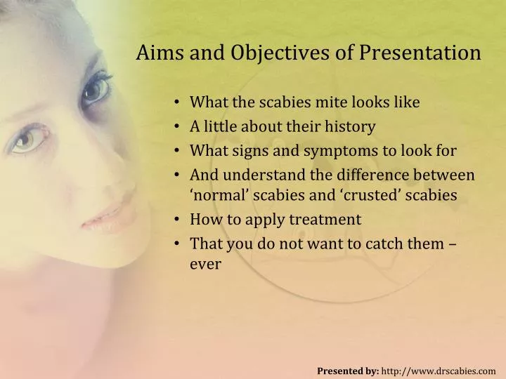 aims and objectives of presentation