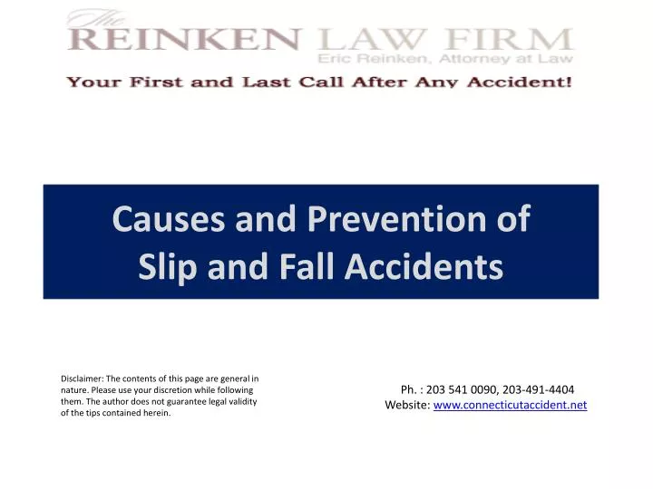 causes and prevention of slip and fall accidents