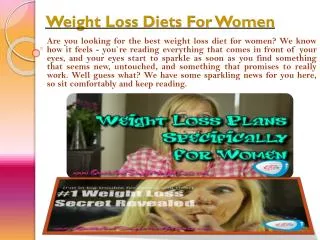 Best Weight Loss Diet For Women