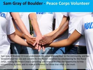 Sam Gray of Boulder - Peace Corps Volunteer