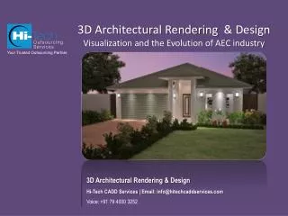 3D Architectural Rendering and Design Visualization and the