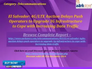 Aarkstore - El Salvador: 4G/LTE Auction Delay