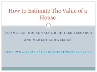 How to value a House for Sale?